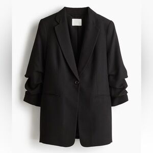 Zara gathered sleeve blazer